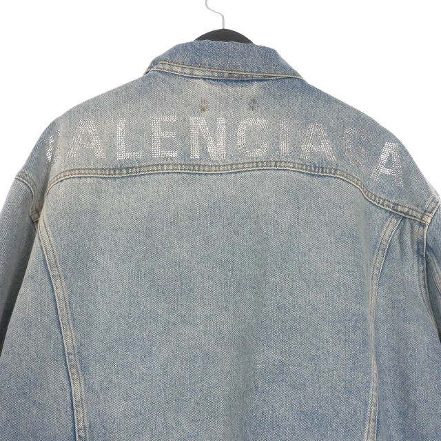 バレンシアガ BALENCIAGA 19SS バックラインストーンロゴ デニム