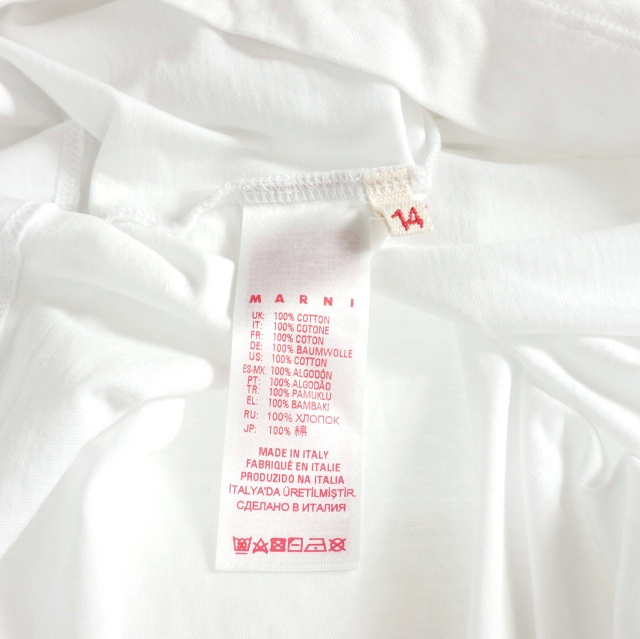 マルニ MARNI 21SS ロゴプリント Tシャツ カットソー 半袖 14 ホワイト  