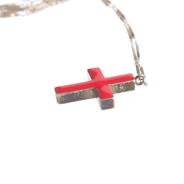 アンダーカバー UNDERCOVER 97AW LEAF期 七宝焼 クロス ネックレス