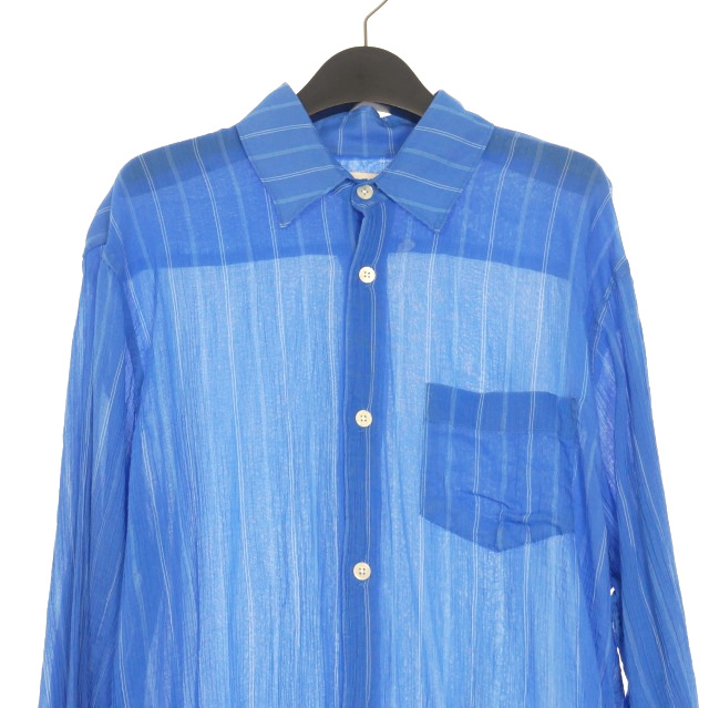 【中古】未使用品 アワーレガシー OUR LEGACY INITIAL SHIRT Blue Rayon Plait Stripe ロングスリーブシャツ 長袖 46 未使用品 アワーレガシー OUR LEGACY INITIAL SHIRT Blue Rayon Plait