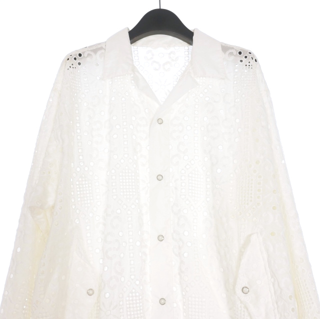 トーガ TOGA VIRILIS 24SS コットン レースシャツジャケット ブルゾン 