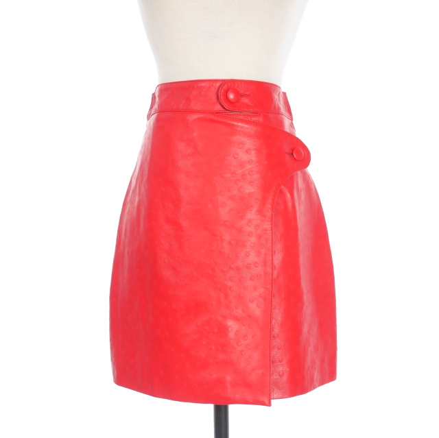 【中古】ディースクエアード DSQUARED2 23AW ミニ レザースカート38 レッド 赤 S75MA0891 国内正規 レディース ディースクエアード DSQUARED2 23AW ミニ レザースカート38 レッド 赤