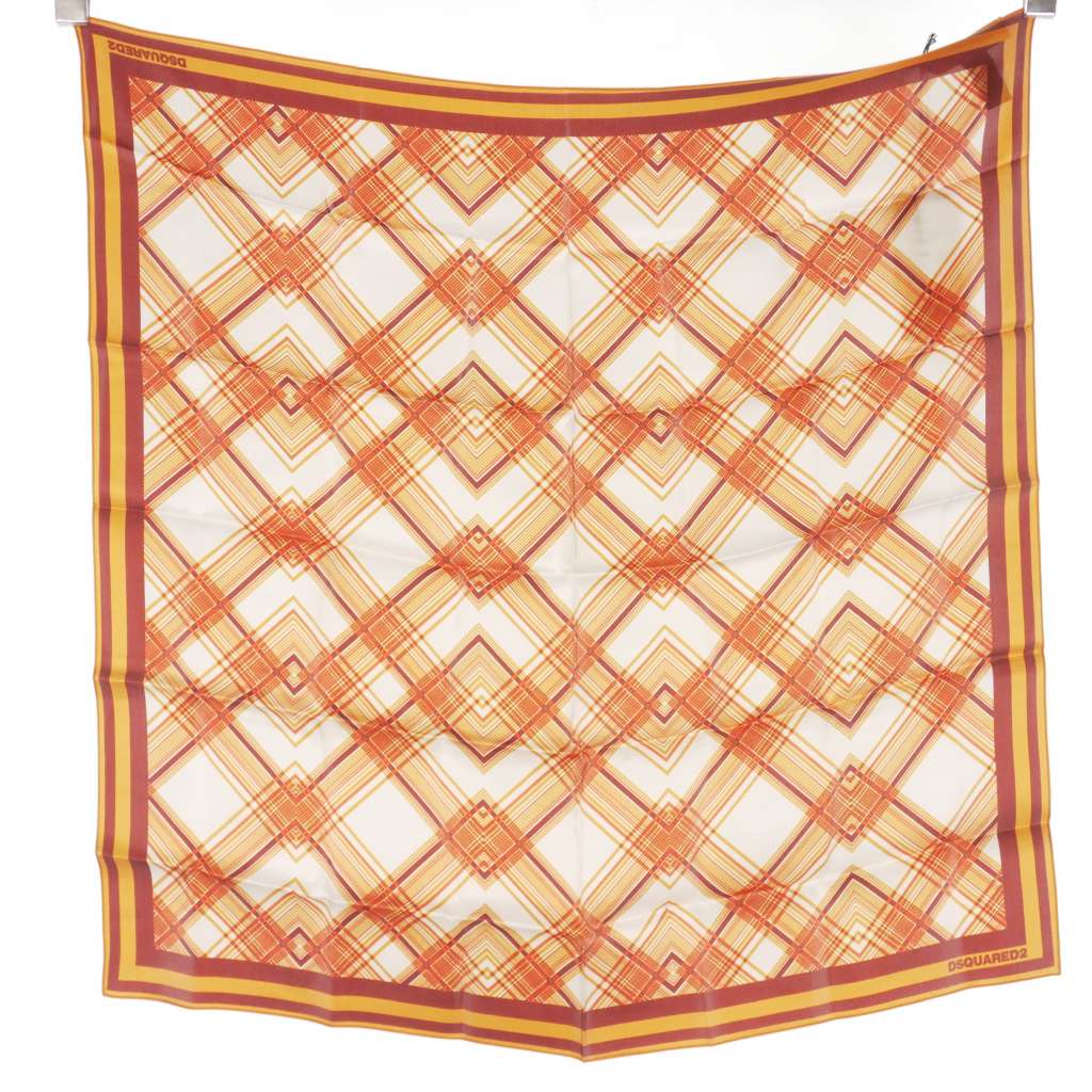 ディースクエアード DSQUARED2 23AW シルク チェック スカーフ  