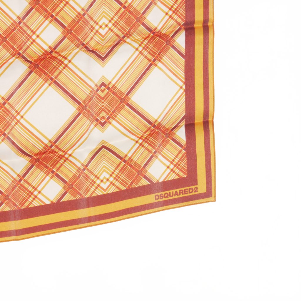 ディースクエアード DSQUARED2 23AW シルク チェック スカーフ  