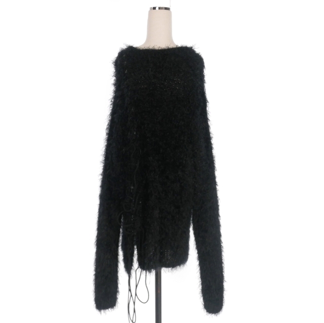 ワイズ Y's ヨウジヤマモト 25AW LACE-UP SHAGGY KNIT PULLOVER