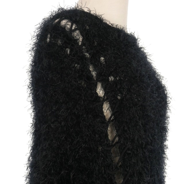 ワイズ Y's ヨウジヤマモト 25AW LACE-UP SHAGGY KNIT PULLOVER