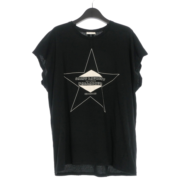 サンローラン SAINT LAURENT ロゴスタープリント 黒S サンローラン SAINT LAURENT ロゴスタープリント 黒S 【公式通販】