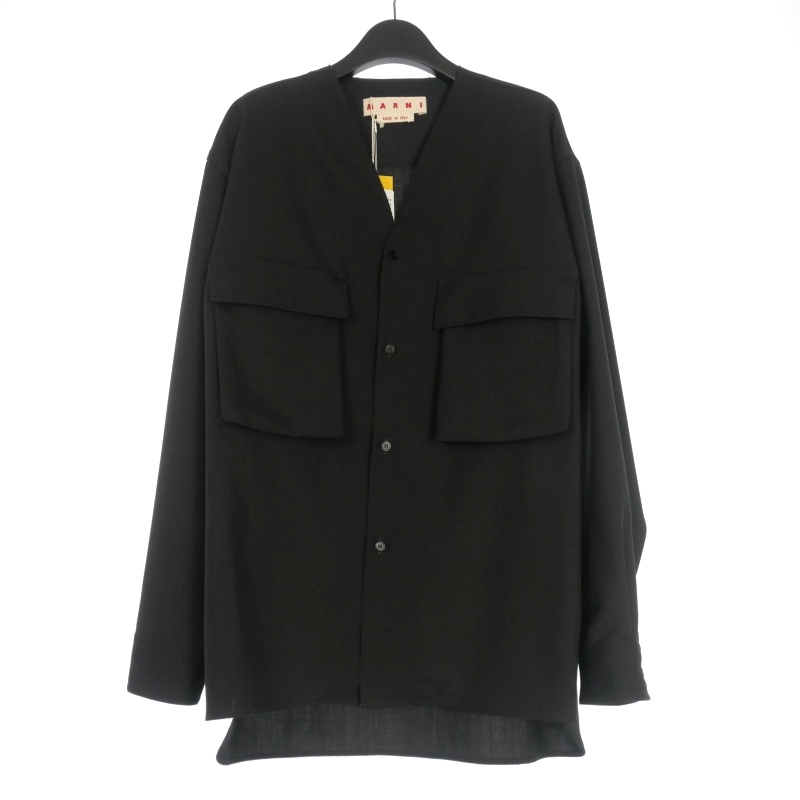 未使用品 マルニ MARNI 25AW ウールトロピカルノーカラーシャツ 長袖 