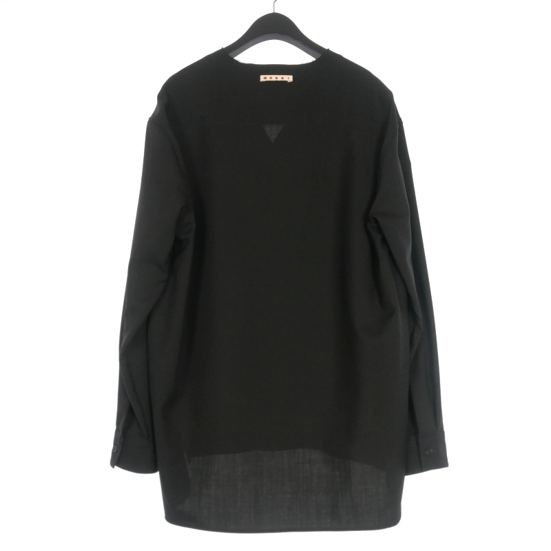 未使用品 マルニ MARNI 25AW ウールトロピカルノーカラーシャツ 長袖 