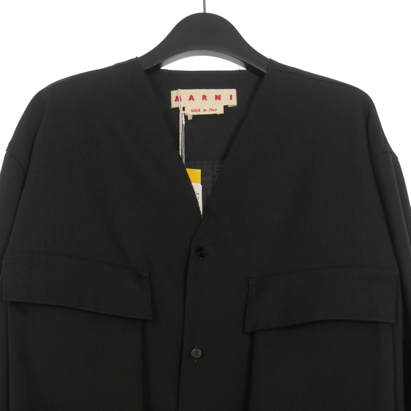 未使用品 マルニ MARNI 25AW ウールトロピカルノーカラーシャツ 長袖 