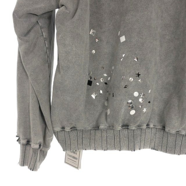 【中古】ミハラヤスヒロ MIHARA YASUHIRO 25AW EMBELLISHED BLEACHED SWEATSHIRT スウェット 46 グレー A15P0562-0 ミハラヤスヒロ MIHARA YASUHIRO 25AW EMBELLISHED BLEACHED