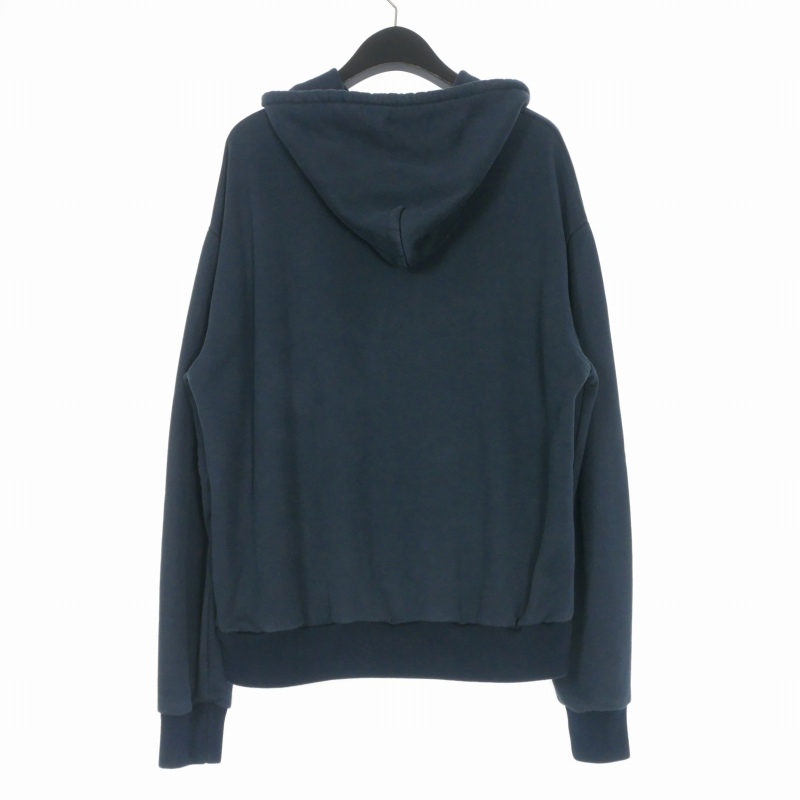 ルイヴィトン LOUIS VUITTON コットンシルク プルオーバーパーカー フーディ 長袖 L ネイビー 紺 RM252MQ UQQ HTY49W 国内正規 メンズ