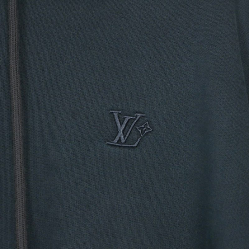 ルイヴィトン LOUIS VUITTON コットンシルク プルオーバーパーカー フーディ 長袖 L ネイビー 紺 RM252MQ UQQ HTY49W 国内正規 メンズ