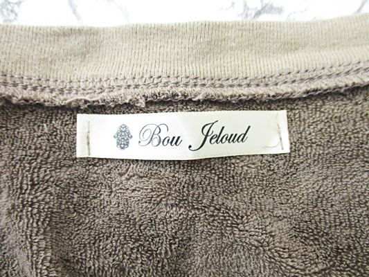 ブージュルード Bou Jeloud ワンピース ミニ丈 チュニック ヒョウ柄 ボートネック 長袖 サイズフリー 茶色 ブラウン系 中古 141 ベクトルパーク