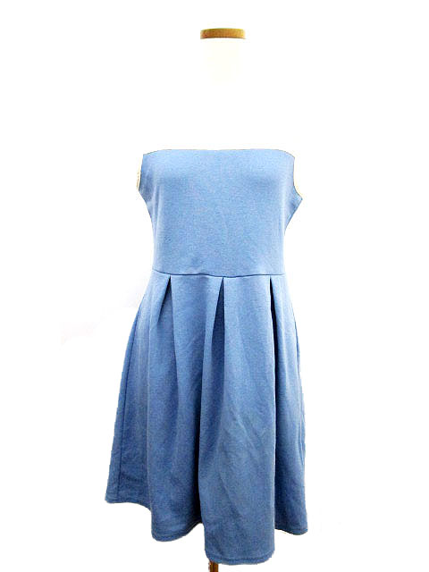 ロペピクニック Rope Picnic ワンピース フレア ひざ丈 レース 切替 ノースリーブ 38 青 白 レディース 141 ベクトルパーク