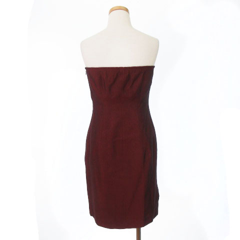 アナイ Anayi ワンピース ミニ ノースリーブ ベアトップ タイト ツイル ウール混 M 赤 レッド Cmy0115 Ca キ6 レディース 141 ベクトルパーク