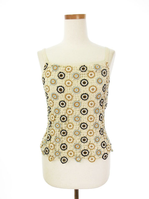 シビラ　sybilla　かぎ編みニットワンピース Sybilla シビラ かぎ編み ニット ワンピース グレー サイズM