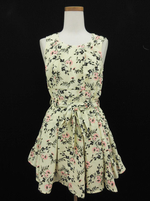 スナイデル Snidel ワンピース ミニ フレア ノースリーブ 花柄 f 黄色 イエロー Sh レディース 141 ベクトルパーク