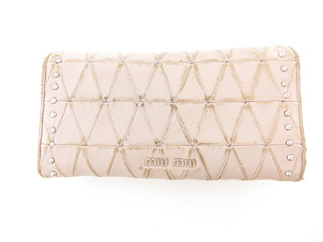 MIU MIU ピンク キルティング 長財布 【公式通販】
