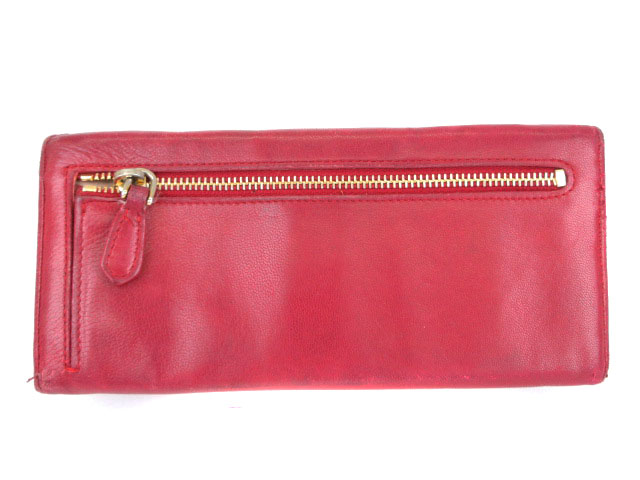 プラダ PRADA 長財布 レザー リボン 赤 レッド 1M1132 /ka レディース 