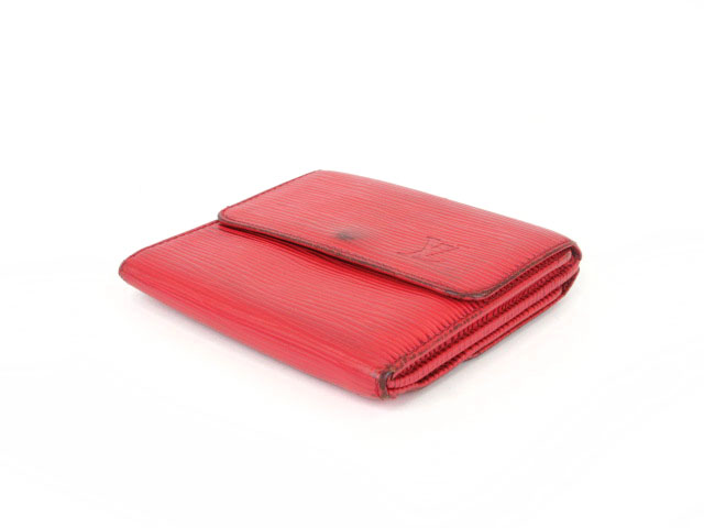 ルイヴィトン Wホック財布 レディース エピ レッド 中古