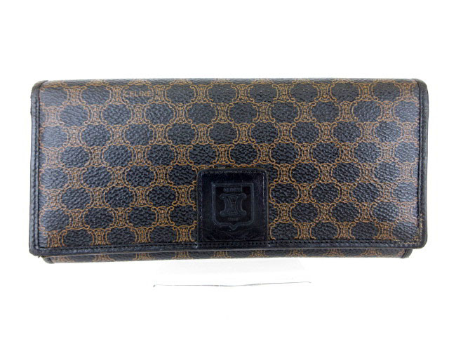 セリーヌ CELINE マカダム 長財布 二つ折り 茶 ブラウン /hk