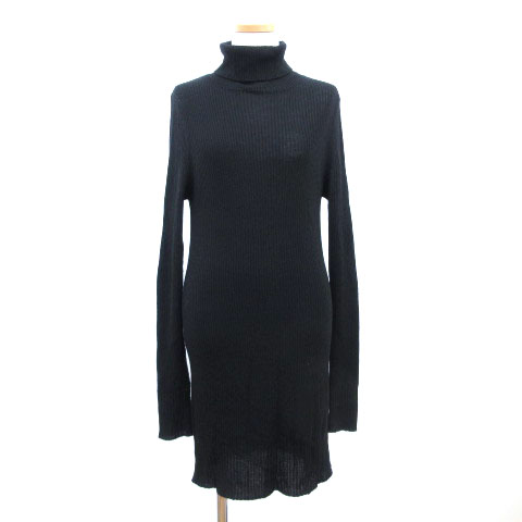 ミュベール Muveil ワンピース ニット 長袖 ミニ タートルネック リボン 黒 ブラック Ca キ30 3店 Ka0131 レディース 141 ベクトルパーク