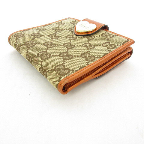 グッチ GUCCI GGキャンバス 財布 二つ折り Wホック オレンジ 203549