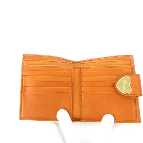 グッチ GUCCI GGキャンバス 財布 二つ折り Wホック オレンジ 203549