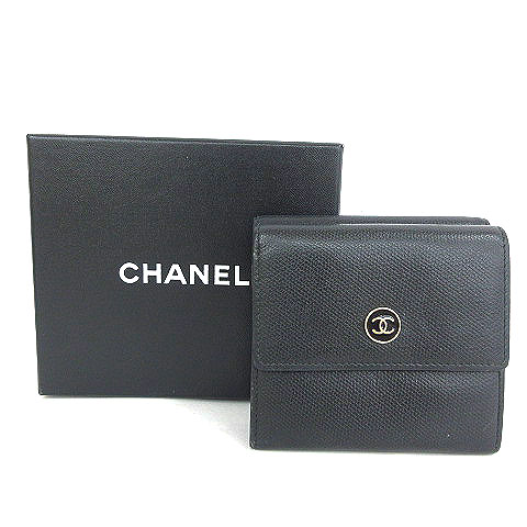 美品 CHANEL シャネル ココボタン Wホック 二つ折り財布 ブラック 2410061001012-2.jpg
