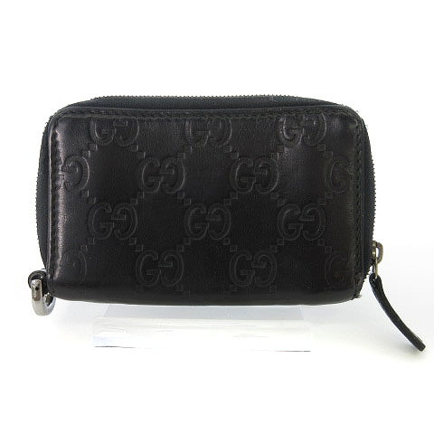 153 ふじさん様　GUCCI グッチ コインケース マイクロシマ GG柄 黒 グッチ GUCCI シマ 財布 コインケース 黒 ブラック 162848 ☆CA