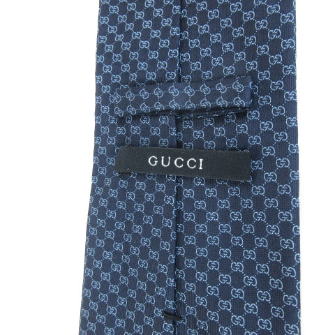 タグ付き未使用品 GUCCI G柄 ドット 総柄 ネクタイ ネイビー ネイビー