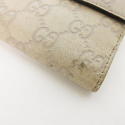 グッチ GUCCI シマ 財布 二つ折り 白 ホワイト 203549 ☆CA7