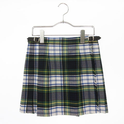 未使用品 オニール オブ ダブリン O Neil Of Dublin Micro Mini Kilt スカート ミニ ラップ プリーツ ベルト チェック 36 緑 グリーン マルチカラー Ca 1902店 Cmy0327 レディース 141 ベクトルパーク