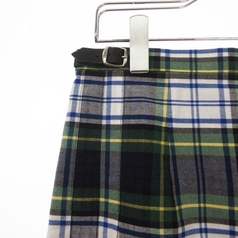 未使用品 オニール オブ ダブリン O Neil Of Dublin Micro Mini Kilt スカート ミニ ラップ プリーツ ベルト チェック 36 緑 グリーン マルチカラー Ca 1902店 Cmy0327 レディース 141 ベクトルパーク