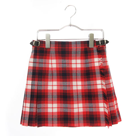 未使用品 オニール オブ ダブリン O Neil Of Dublin Micro Mini Kilt スカート ミニ ラップ プリーツ ベルト チェック 36 赤 レッド 紺 ネイビー 白 ホワイト Ca 1902店 Cmy0327 レディース 141 ベクトルパーク