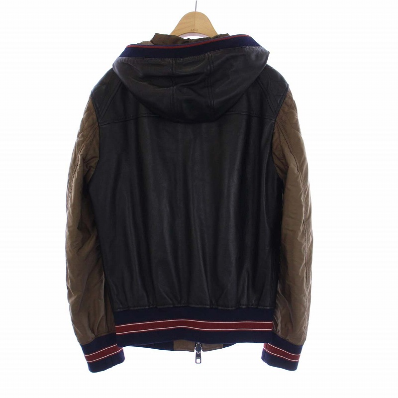 ドルチェ&ガッバーナ ドルガバ DOLCE&GABBANA フーテッドラムレザー  