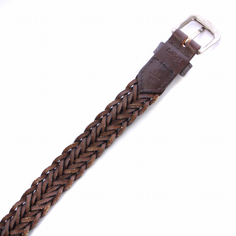 Saddler's レザーベルト 80/95 ブラウン サドラーズ Saddler's ベルト 編み込み レザー 80/95 茶色