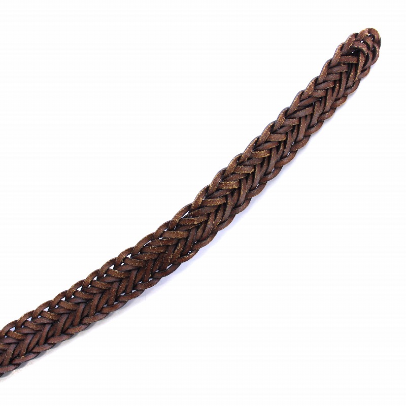 休日限定 サドラーズ 茶色 80/95 レザー 編み込み ベルト Saddler's 小物
