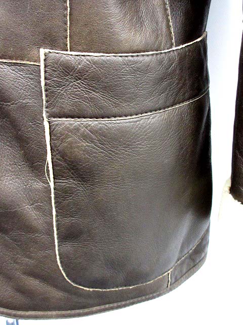 ヒューゴボス HUGO BOSS ムートン コート ジャケット レザー ボア 46