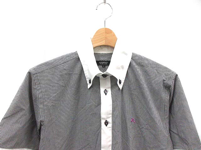 バーバリーブラックレーベル 半袖シャツ メンズ ボタンダウン チェック
