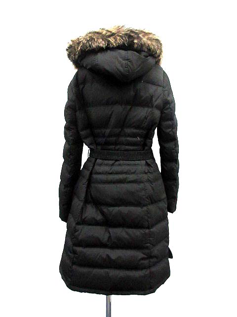 トミーヒルフィガー Tommy Hilfiger コート ダウン ロング スタンドカラー ファー ベルト S 黒 Yi24 D レディース 142 ベクトルパーク