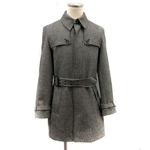 ポールスミス Paul Smith Ps コート ステンカラー 千鳥格子 ウール ベルト M グレー Yi18 Sm メンズ 142 ベクトルパーク