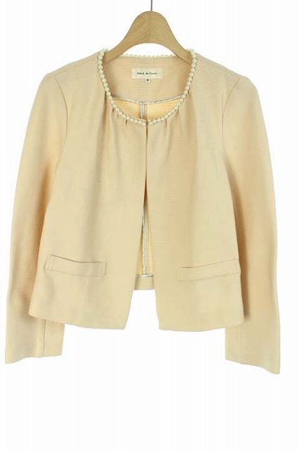 デビュードフィオレ】ノーカラージャケット 希少デザイン○最高級