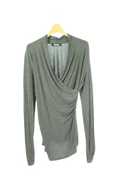 【美品 】マックスマーラ MaxMara カシュクール 長袖カットソー マックスマーラ MAX MARA カットソー カシュクール 長袖 M