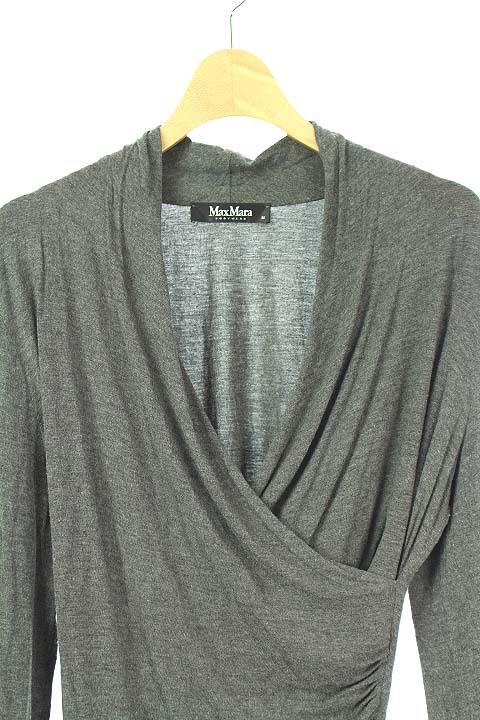 【美品 】マックスマーラ MaxMara カシュクール 長袖カットソー マックスマーラ MAX MARA カットソー カシュクール 長袖 M