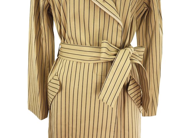 クラネ CLANE コート トレンチ ロング ストライプ 36 ベージュ /kf 