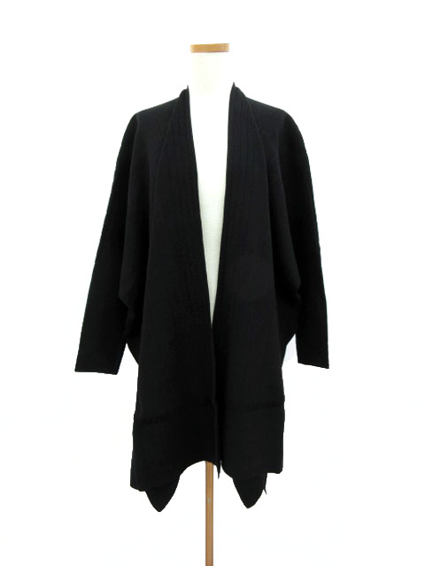 クラネ CLANE カーディガン ニット ロング ドレープ コットン F 黒 ブ  