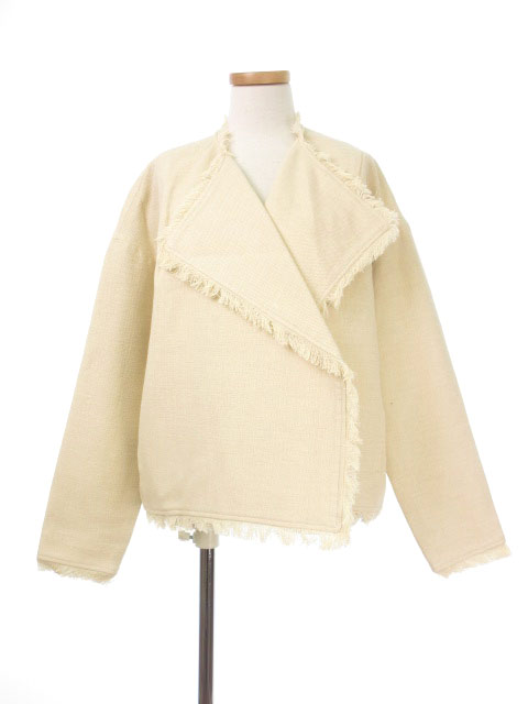 未使用品 クラネ CLANE ジャケット フリンジ コットン リネン 36  