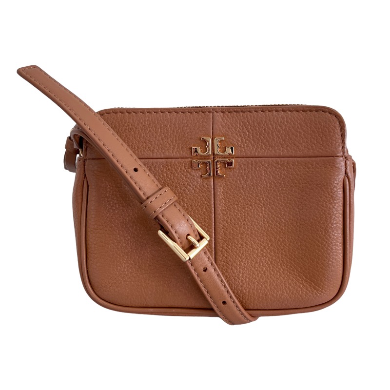 トリーバーチ TORY BURCH ロゴ レザー ショルダーバッグ ブラウン 茶 